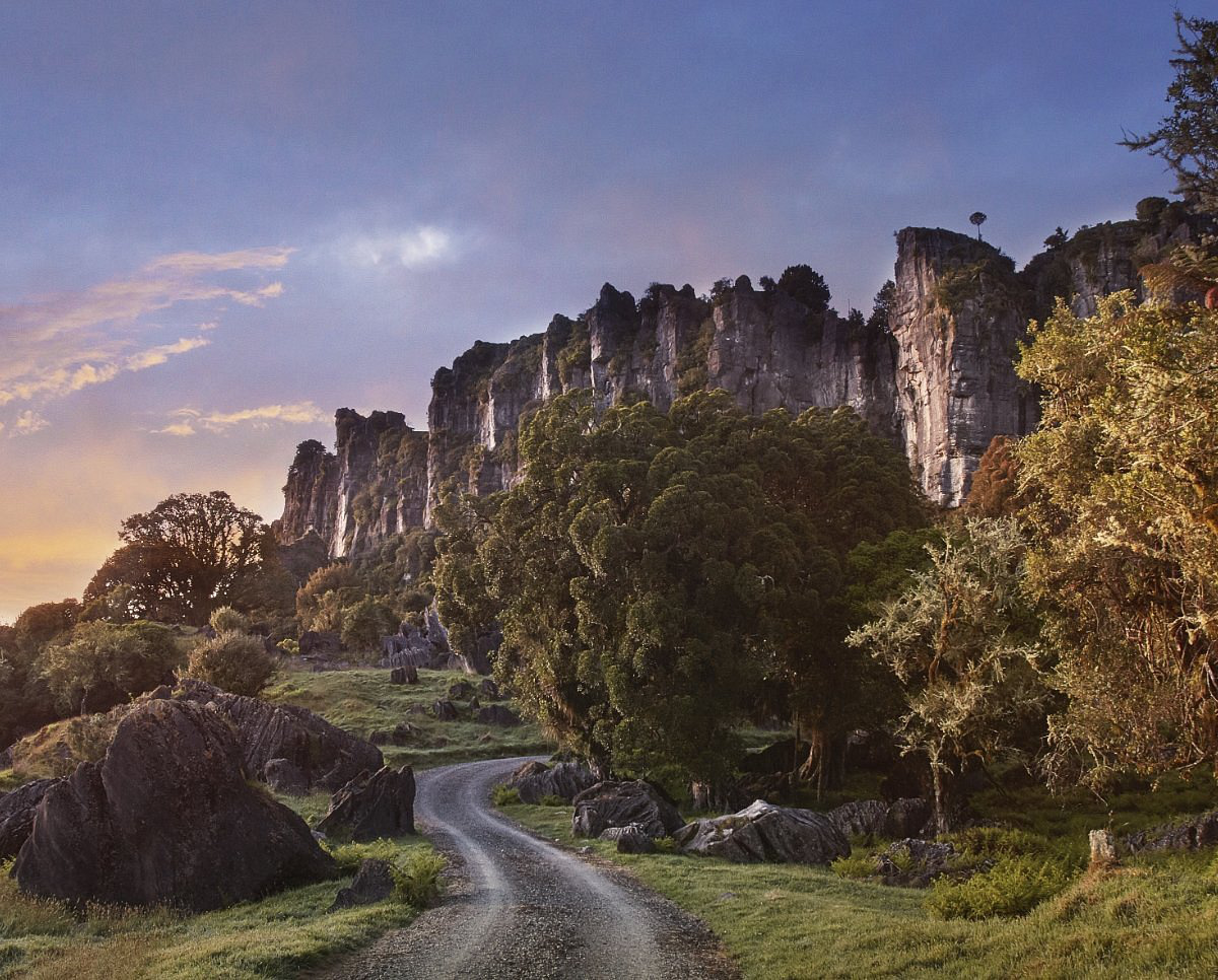 Magnificent limestone cliffs at Hairy Feet, Waitomo