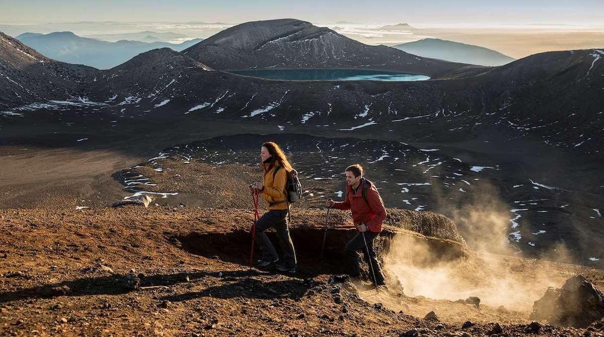 Trampers on the Tongariro Alpine Crossing